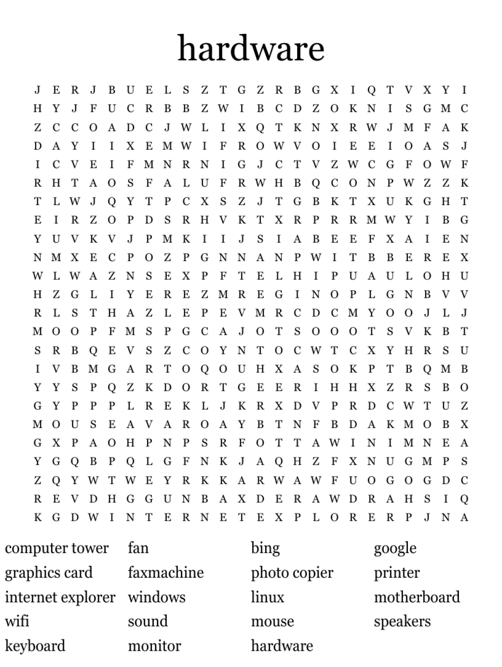 Picture of: hardware Word Search – WordMint