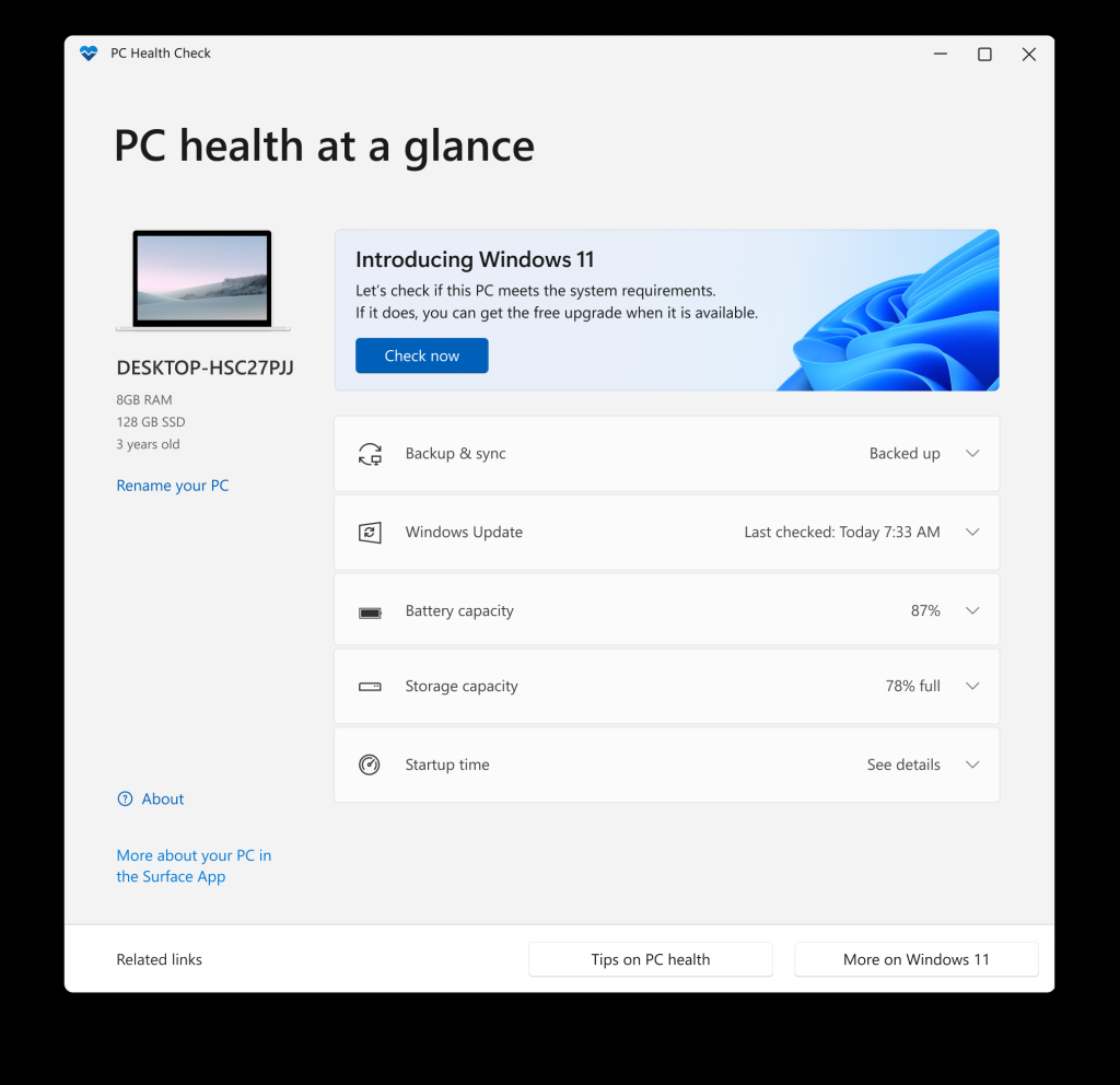Picture of: How to use the PC Health Check app – Microsoft Support