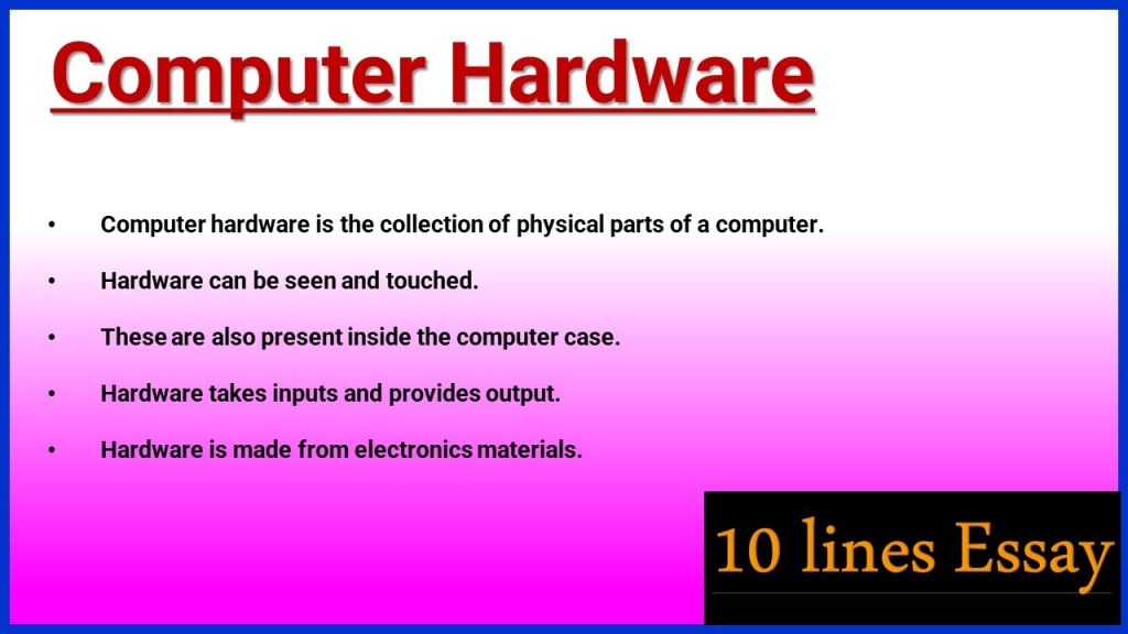 Picture of: lines essay on Computer HardwareEnglish