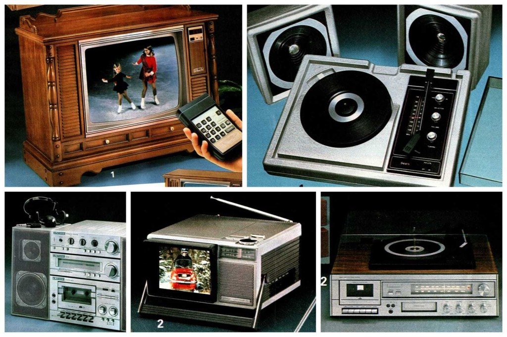 Picture of: Vintage ‘s home stereo systems, personal stereos, TV sets and